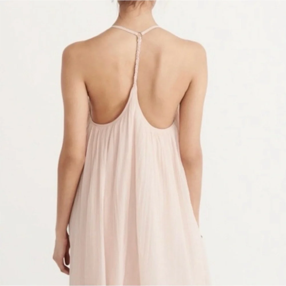 Abercrombie & Fitch Pleated Mini Dress Pink Strap Dress Size Medium - Picture 2 of 12